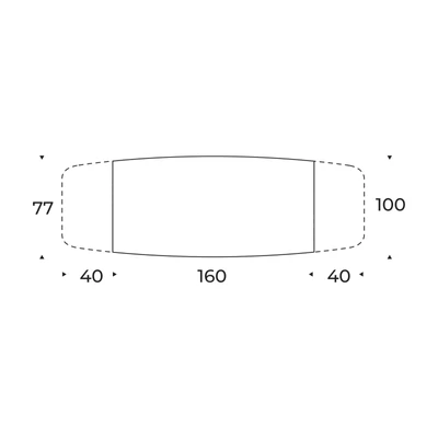 Origami étkezőasztal – Up rendszerrel bővíthető; íves változat méretei