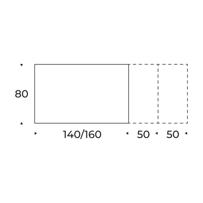 Podio étkezőasztal – bővíthető változat méretei