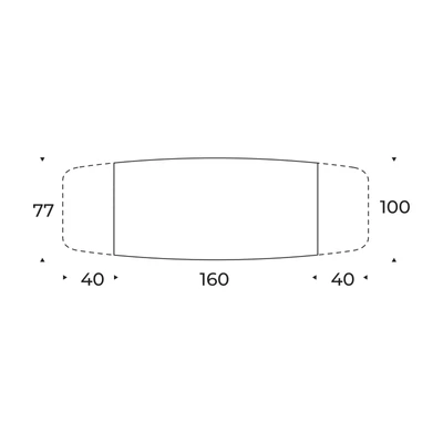Silver étkezőasztal – Up rendszerrel bővíthető; íves változat méretei