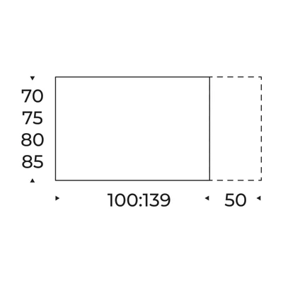 Space étkezőasztal – bővíthető változat méretei