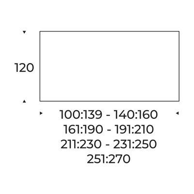 Space étkezőasztal – fix változat méretei