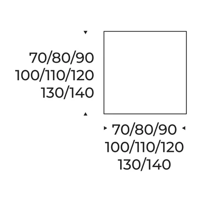 Space étkezőasztal – fix változat méretei
