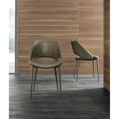 Arisa szék (Vintage 102 ökobőr (B kategória), mocsárszürke váz)