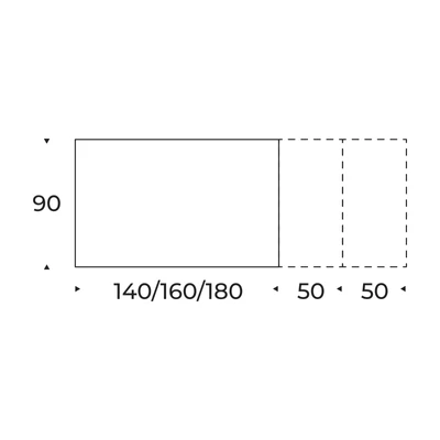 Yago étkezőasztal – bővíthető változat méretei