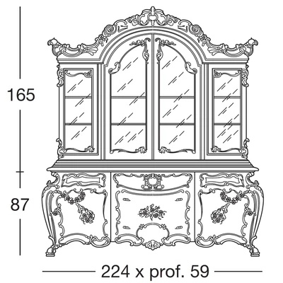 Minerva 2-glass doors sideboard