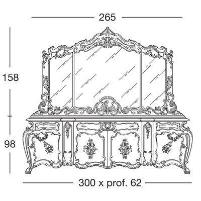 Minerva 4-doors buffet chest of drawers with 1 drawer