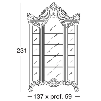 Apollonia 1-door display cabinet