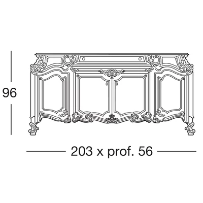 Apollonia 4-ajtós tálalószekrény 1 fiókkal