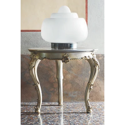 Dedalo Round lamp table with marble top