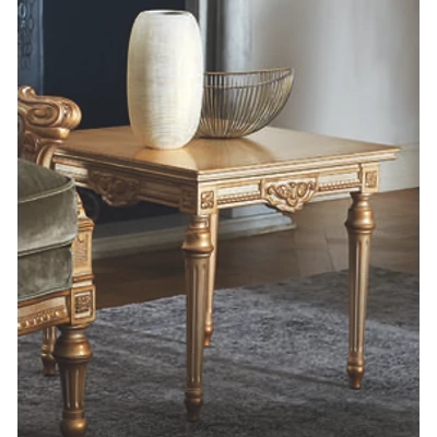 Eros négyzet alakú kisasztal kristálylappal