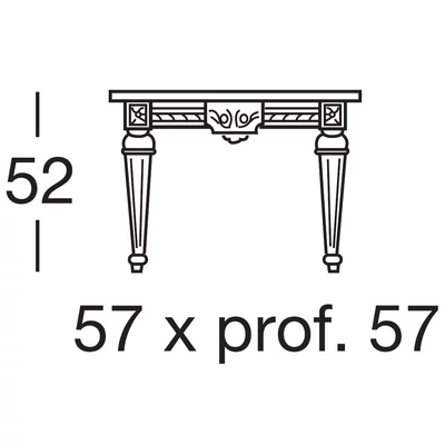 Eros Square-shaped lamp table with marble top