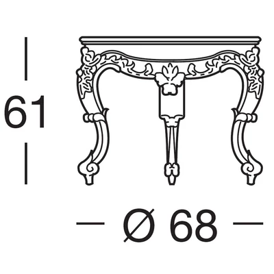 Plutone kerek kisasztal kristálylappal