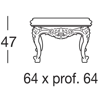 Adone Square-shaped lamp table with crystal top