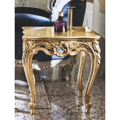 Ermes négyzet alakú kisasztal kristálylappal