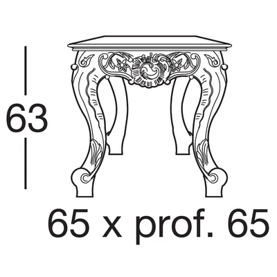 Ermes négyzet alakú kisasztal kristálylappal