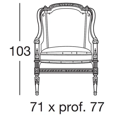 Bergère Armchair, Louis XVI. style “bergère”