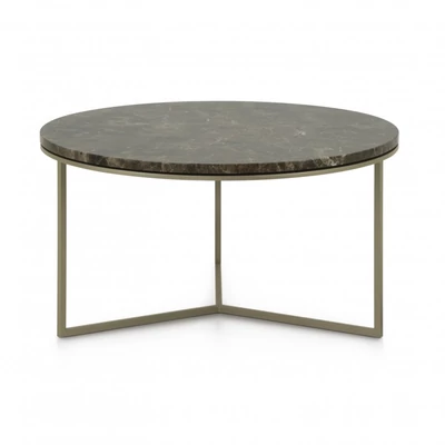 Trio kerek dohányzóasztal márványlappal