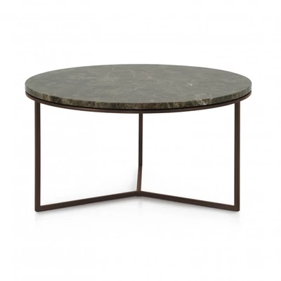Trio round coffee table with marble top
