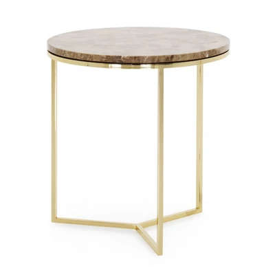 Trio round lamp table with marble top