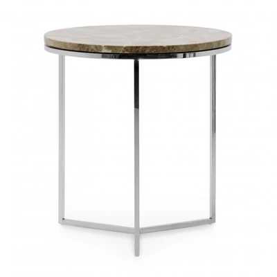 Trio round lamp table with marble top