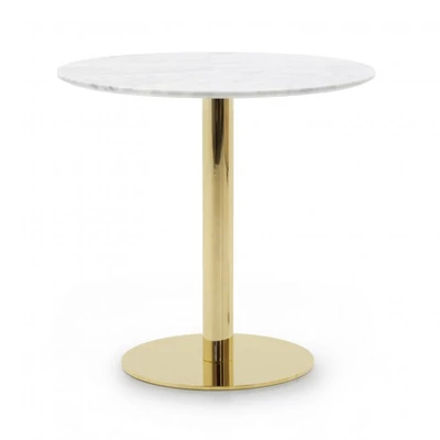 Precious round dining table with marble top 80x80 cm