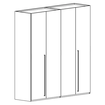 ST Sarah 4-doors cabinet, with 2 mirrored doors in the middle