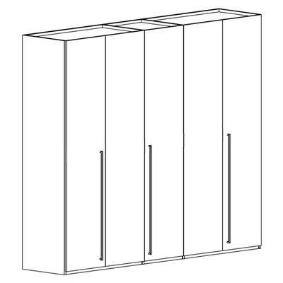 ST Sarah 5-doors cabinet, with 1 mirrored door in the middle