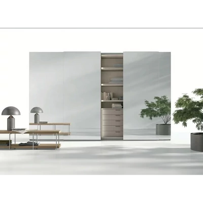 Gardróbszekrény, 4 tolóajtós, tükrös ajtókkal – TO Gola