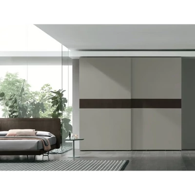 Gardróbszekrény vízszintes díszbetéttel, 2 tolóajtós – TO Frame