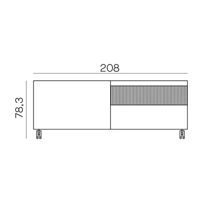Sideboard, 2 Sliding Doors, with Horizontal Decorative Insert (on the left or right door) – TO Frame