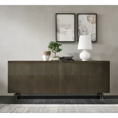 Tálalószekrény, 2 tolóajtós, vízszintes díszbetéttel – TO Frame