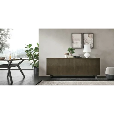 Tálalószekrény; 2 tolóajtós; vízszintes díszbetéttel – TO Frame