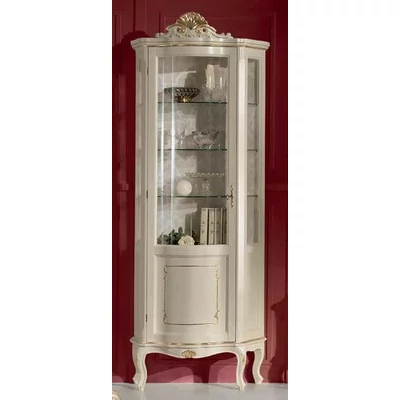 Borbonese 1-door display cabinet with decorative crown