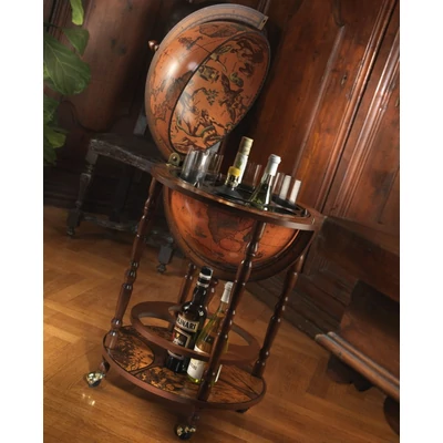 Minerva elegant drink holder globe, with wheels