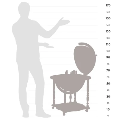 Álló italtartó földgömb - ZF Dedalo - méretek