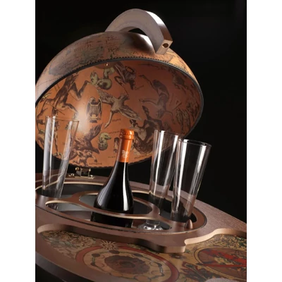 Tálalókocsis italtartó földgömb - ZF Giasone - részlet a földgömbről