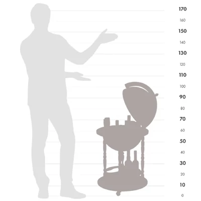 Italtartó földgömb - ZF Giunone - méretek