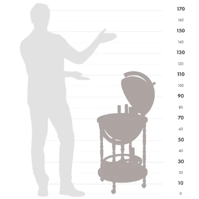 Italtartó földgömb - ZF Minerva Blue Lagoon - méretek