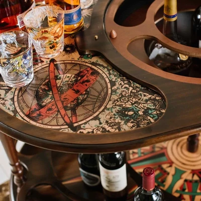 Globe Drinks Cabinet with Serving Trolley – ZF Artemide