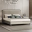 Pearl White-Anthracite Double Bed Frame with Upholstered Headboard – AC Perla