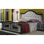 BC Serena Double bedstead with capitonné padded headboard - black-silver