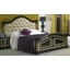 BC Serena Double bedstead with capitonné padded headboard - black-gold