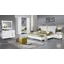 BC Sofia bedroom - white-gold with 180x200 cm bed, with 3-sliding doors cabinet