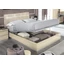 Platinum Double bedstead with LUNA bedding container - 180x200 cm, with high headboard, birch