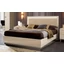 Ambra Double bedstead with upholstered headboard, LED-light, with beige fabric