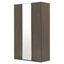 Maia 3-doors cabinet, with 1 mirrored door with MILANO shiny chrome handle - silver birch