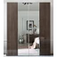 Maia 4-doors cabinet, with 2 mirrored doors with MILANO shiny chrome handle - silver birch