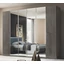 Maia 6-doors cabinet, with 4 mirrored doors with MILANO shiny chrome handle - silver birch