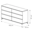 Maia Double chest of drawers with MILANO handle, with high legs - silver birch