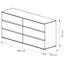 Maia Double chest of drawers with MILANO handle, with short legs - silver birch